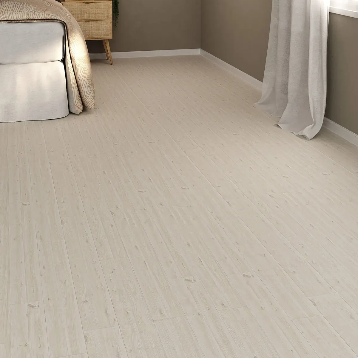 Piso vinílico para apartamento resistente à umidade instalado em apartamento moderno